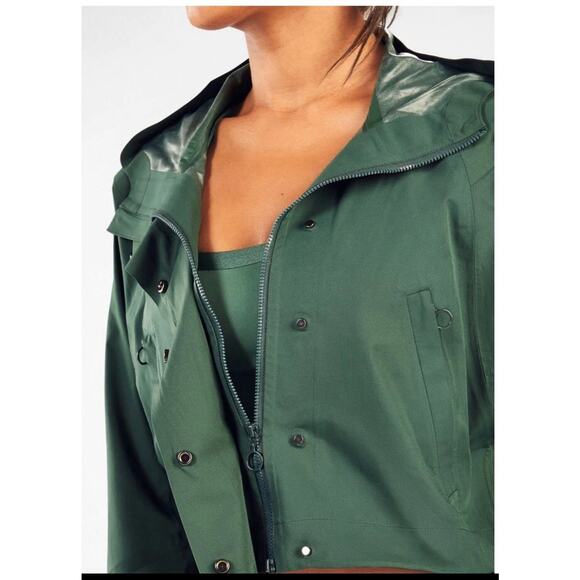 Fabletics 3-pc Workout Set w/ Cropped Hooded Jacket Green Size XL - Picture 4 of 16